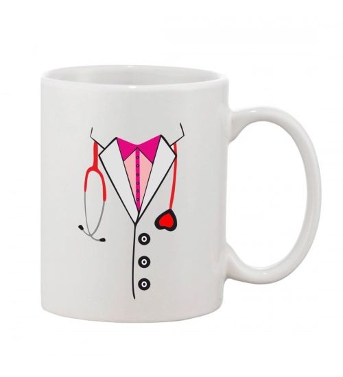 Printed Ceramic Coffee Mug - 1 Pieces, White, 11oz