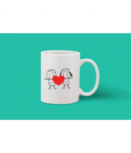 Printed Ceramic Coffee Mug - 1 Pieces, White, 11oz