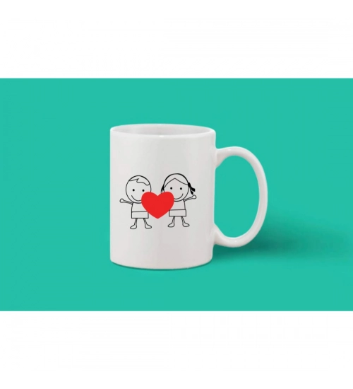 Printed Ceramic Coffee Mug - 1 Pieces, White, 11oz