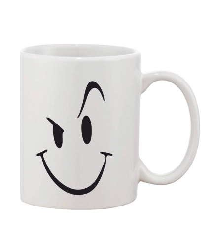 Printed Ceramic Coffee Mug - 1 Pieces, White, 11oz