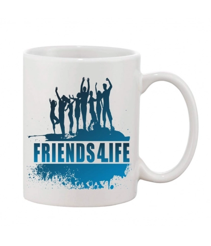 Printed Ceramic Coffee Mug - 1 Pieces, White, 11oz