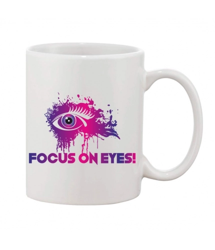 Printed Ceramic Coffee Mug - 1 Pieces, White, 11oz
