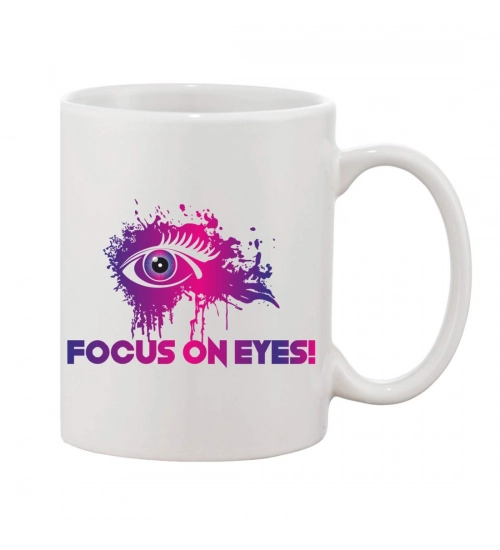 Printed Ceramic Coffee Mug - 1 Pieces, White, 11oz