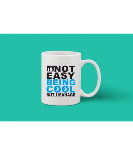 Printed Ceramic Coffee Mug - 1 Pieces, White, 11oz