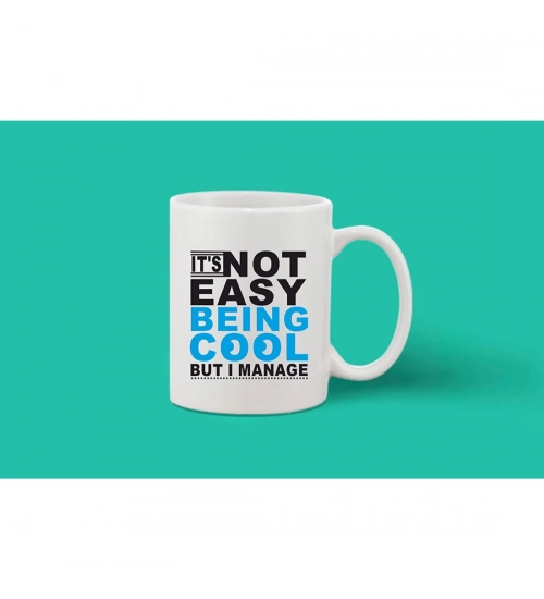 Printed Ceramic Coffee Mug - 1 Pieces, White, 11oz