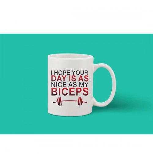 Printed Ceramic Coffee Mug - 1 Pieces, White, 11oz