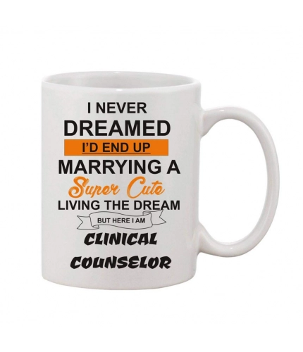 Printed Ceramic Coffee Mug - 1 Pieces, White, 11oz