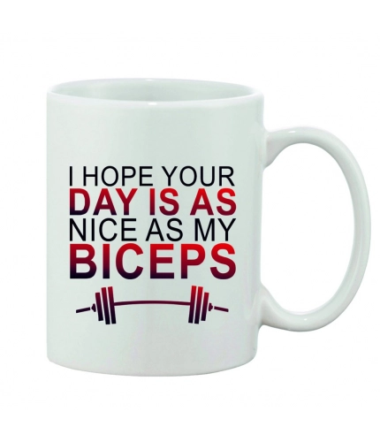 Printed Ceramic Coffee Mug - 1 Pieces, White, 11oz