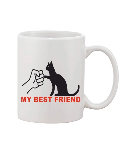 Printed Ceramic Coffee Mug - 1 Pieces, White, 11oz