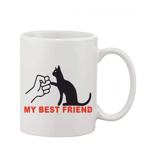 Printed Ceramic Coffee Mug - 1 Pieces, White, 11oz