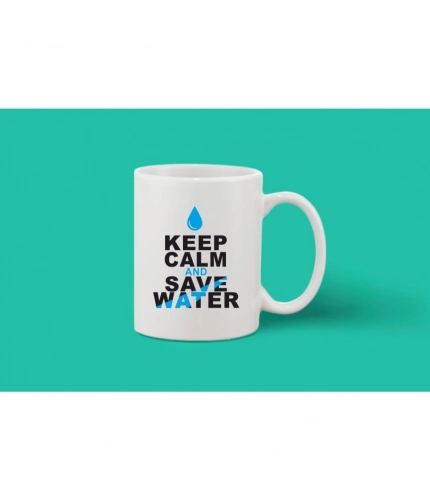 Printed Ceramic Coffee Mug - 1 Pieces, White, 11oz