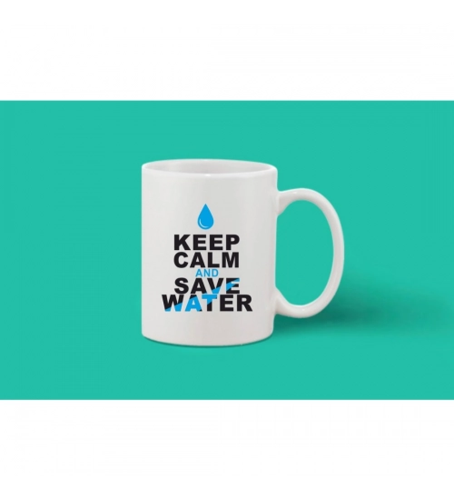 Printed Ceramic Coffee Mug - 1 Pieces, White, 11oz