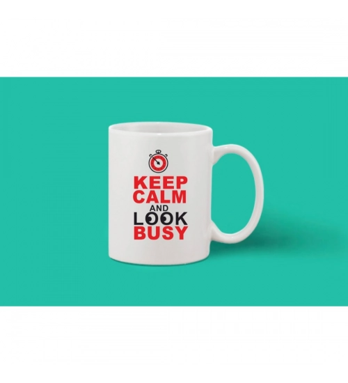 Printed Ceramic Coffee Mug - 1 Pieces, White, 11oz