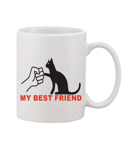 Printed Ceramic Coffee Mug - 1 Pieces, White, 11oz