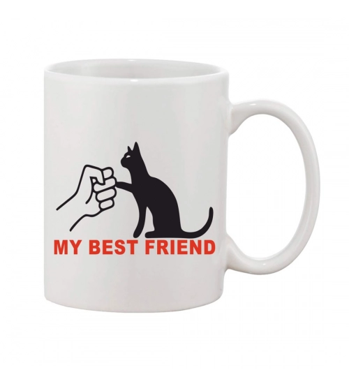 Printed Ceramic Coffee Mug - 1 Pieces, White, 11oz