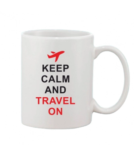 Printed Ceramic Coffee Mug - 1 Pieces, White, 11oz