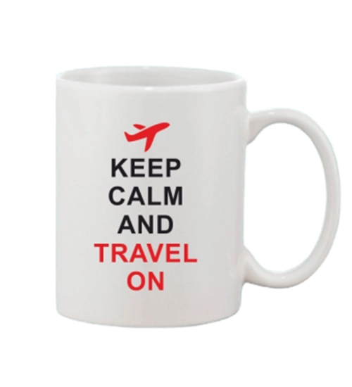 Printed Ceramic Coffee Mug - 1 Pieces, White, 11oz