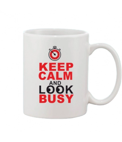 Printed Ceramic Coffee Mug - 1 Pieces, White, 11oz