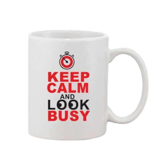 Printed Ceramic Coffee Mug - 1 Pieces, White, 11oz