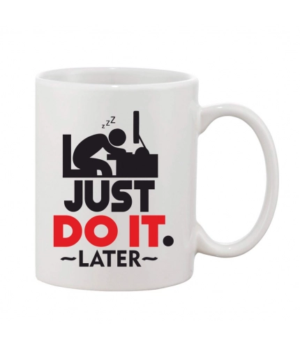 Printed Ceramic Coffee Mug - 1 Pieces, White, 11oz