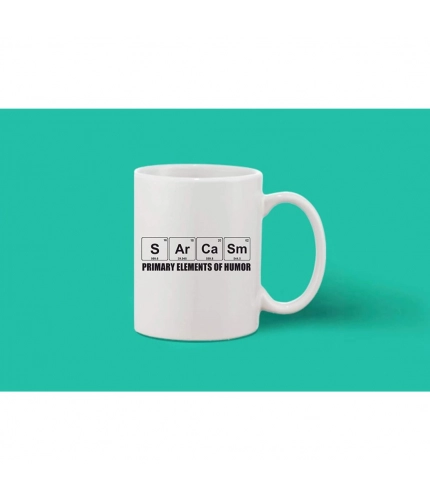 Printed Ceramic Coffee Mug - 1 Pieces, White, 11oz
