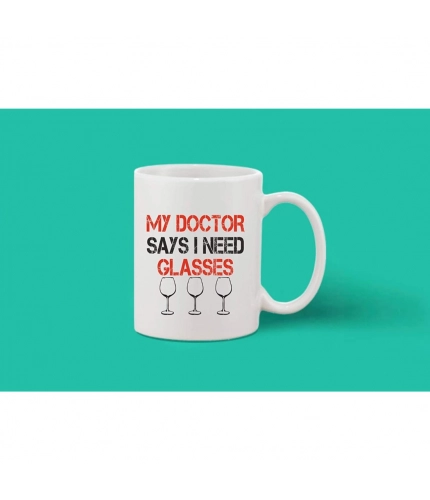 Printed Ceramic Coffee Mug - 1 Pieces, White, 11oz