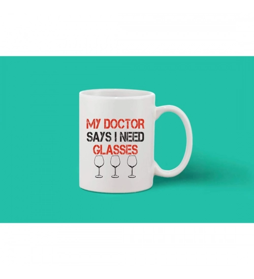 Printed Ceramic Coffee Mug - 1 Pieces, White, 11oz