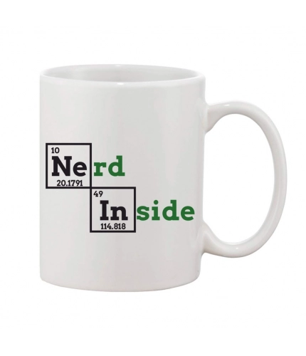 Printed Ceramic Coffee Mug - 1 Pieces, White, 11oz
