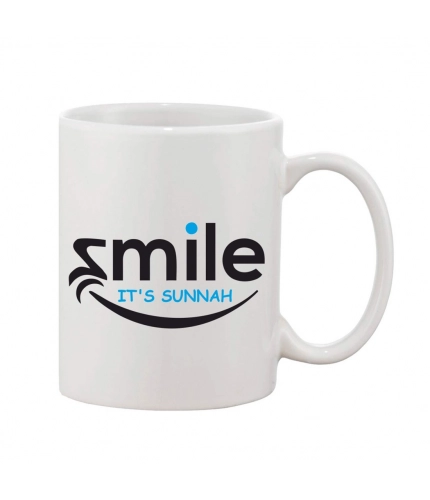 Printed Ceramic Coffee Mug - 1 Pieces, White, 11oz