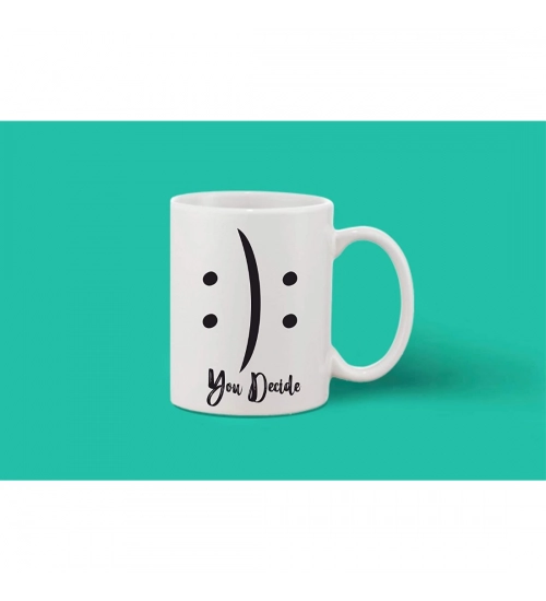 Printed Ceramic Coffee Mug - 1 Pieces, White, 11oz