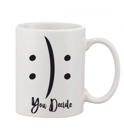 Printed Ceramic Coffee Mug - 1 Pieces, White, 11oz