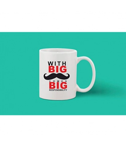 Printed Ceramic Coffee Mug - 1 Pieces, White, 11oz
