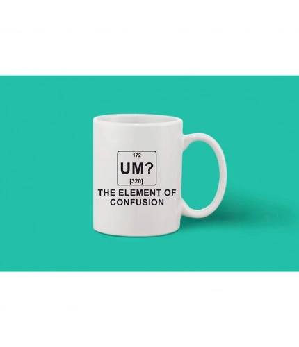Printed Ceramic Coffee Mug - 1 Pieces, White, 11oz