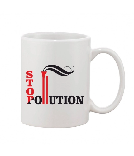 Printed Ceramic Coffee Mug - 1 Pieces, White, 11oz