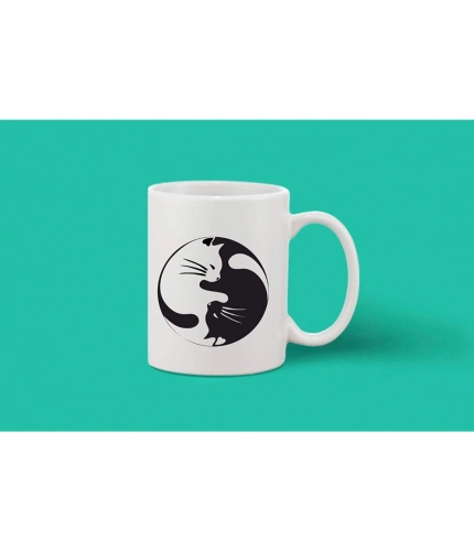 Printed Ceramic Coffee Mug - 1 Pieces, White, 11oz