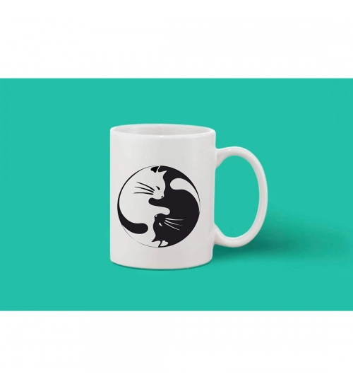 Printed Ceramic Coffee Mug - 1 Pieces, White, 11oz