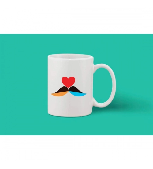 Printed Ceramic Coffee Mug - 1 Pieces, White, 11oz