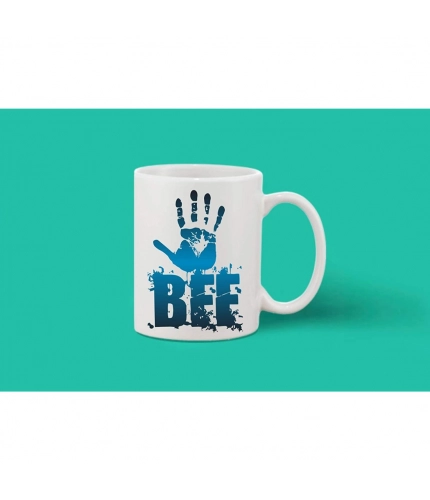 Printed Ceramic Coffee Mug - 1 Pieces, White, 11oz