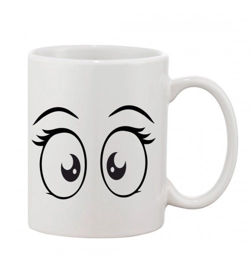 Printed Ceramic Coffee Mug - 1 Pieces, White, 11oz