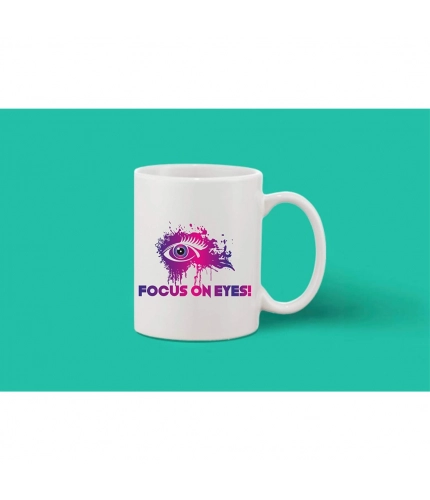 Printed Ceramic Coffee Mug - 1 Pieces, White, 11oz