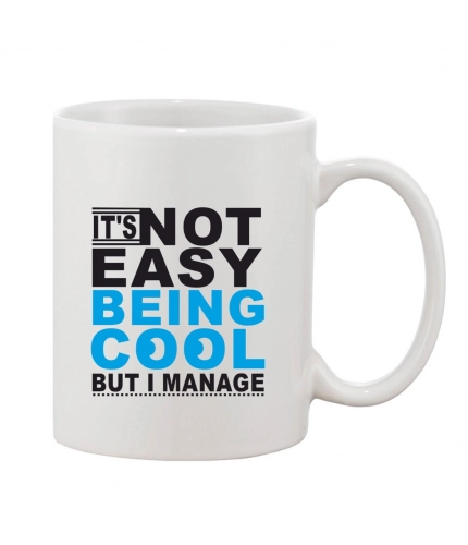 Printed Ceramic Coffee Mug - 1 Pieces, White, 11oz