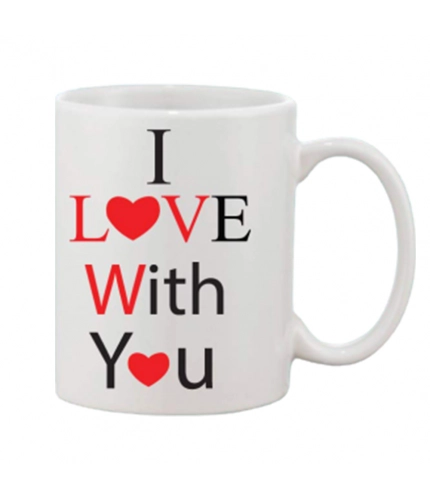 Printed Ceramic Coffee Mug - 1 Pieces, White, 11oz