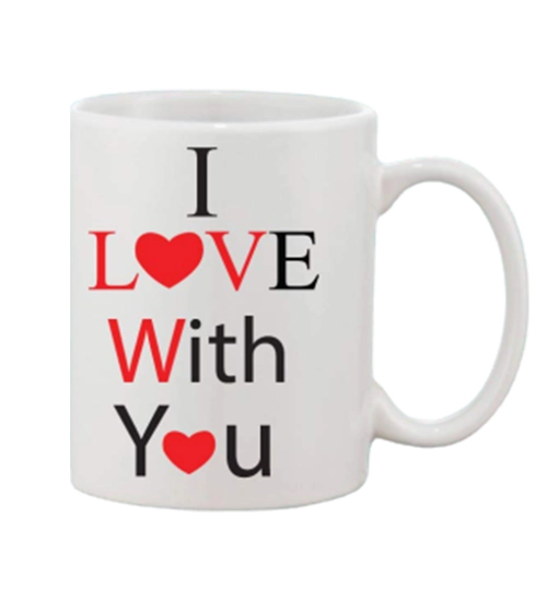 Printed Ceramic Coffee Mug - 1 Pieces, White, 11oz