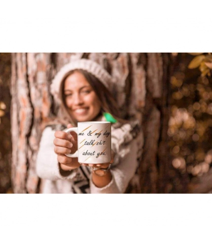 Printed Ceramic Coffee Mug - 1 Pieces, White, 11oz