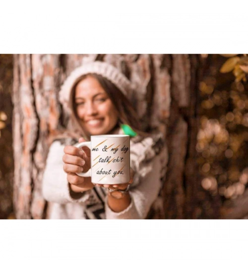 Printed Ceramic Coffee Mug - 1 Pieces, White, 11oz