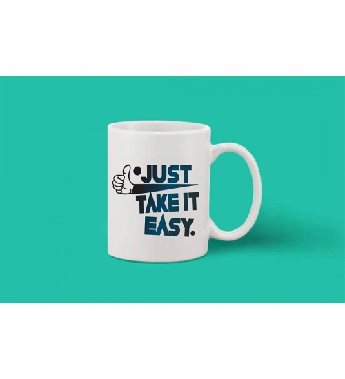 Printed Ceramic Coffee Mug - 1 Pieces, White, 11oz