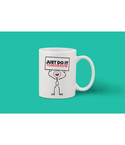 Printed Ceramic Coffee Mug - 1 Pieces, White, 11oz