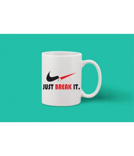 Printed Ceramic Coffee Mug - 1 Pieces, White, 11oz