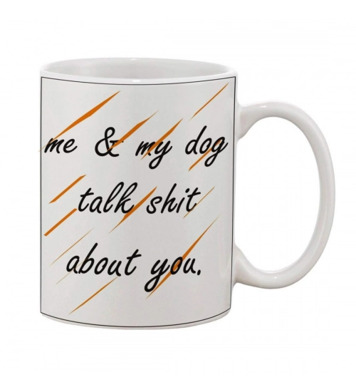 Printed Ceramic Coffee Mug - 1 Pieces, White, 11oz