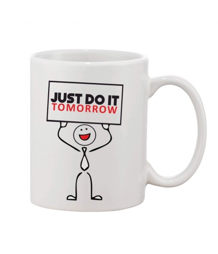 Printed Ceramic Coffee Mug - 1 Pieces, White, 11oz